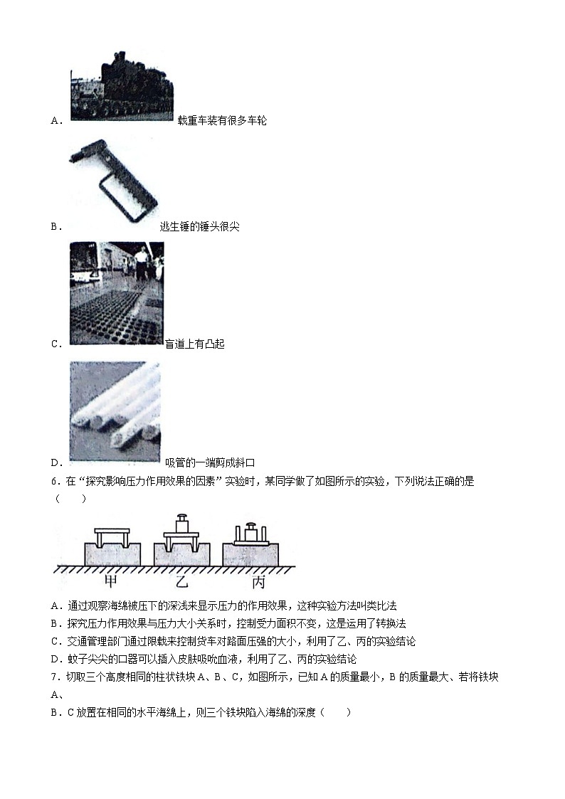 山东省淄博市桓台县2023-2024学年八年级下学期5月期中物理试题第2页