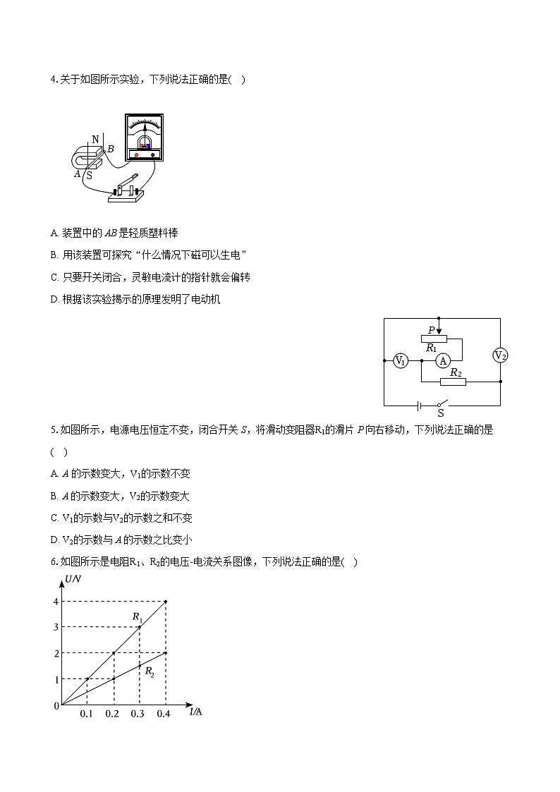 2024年安徽省合肥四十五中橡树湾校区中考物理一模试卷（含详细答案解析） (1)02