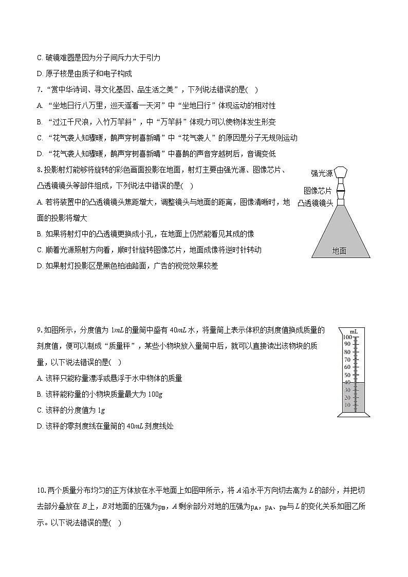 2024年江苏省南通市启东市中考物理模拟试卷（含详细答案解析）第2页