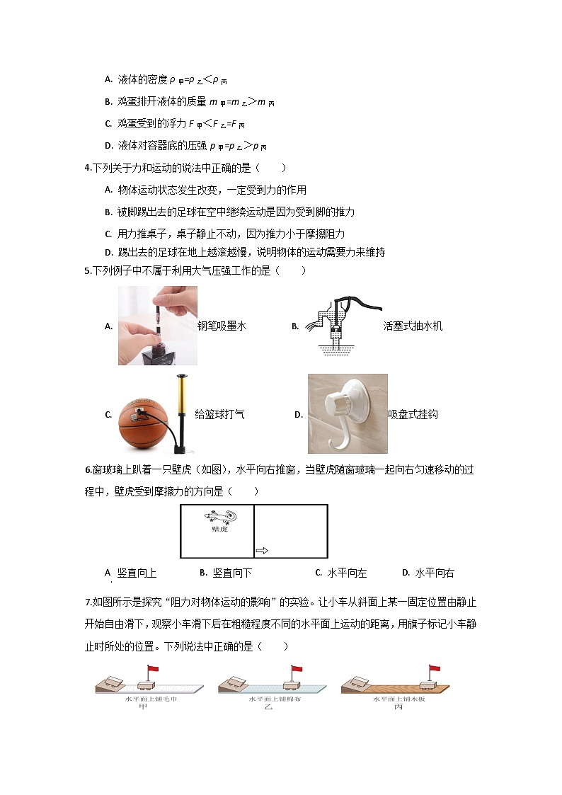 海南省洋浦中学2023-2024学年八年级下学期期中考试物理试题A卷第2页