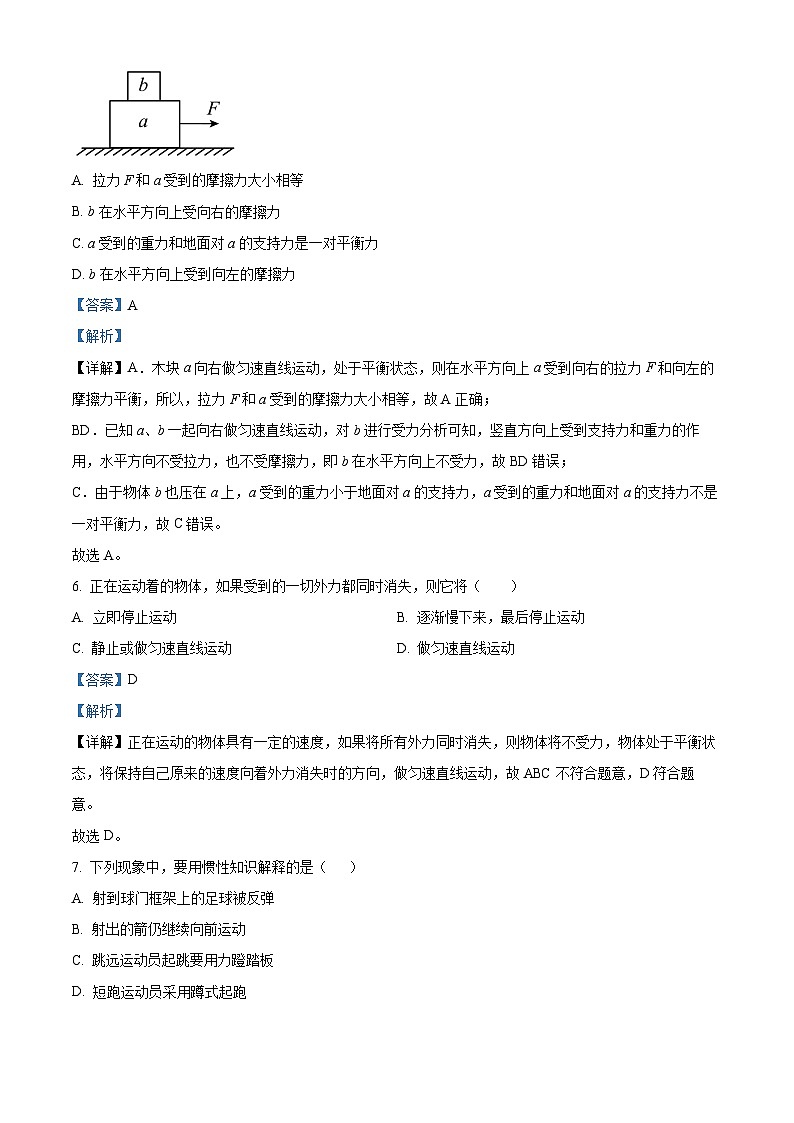 山东省禹城市李屯乡中学2023-2024学年度下学期第一次月考8年级物理试题 （原卷版+解析版）03