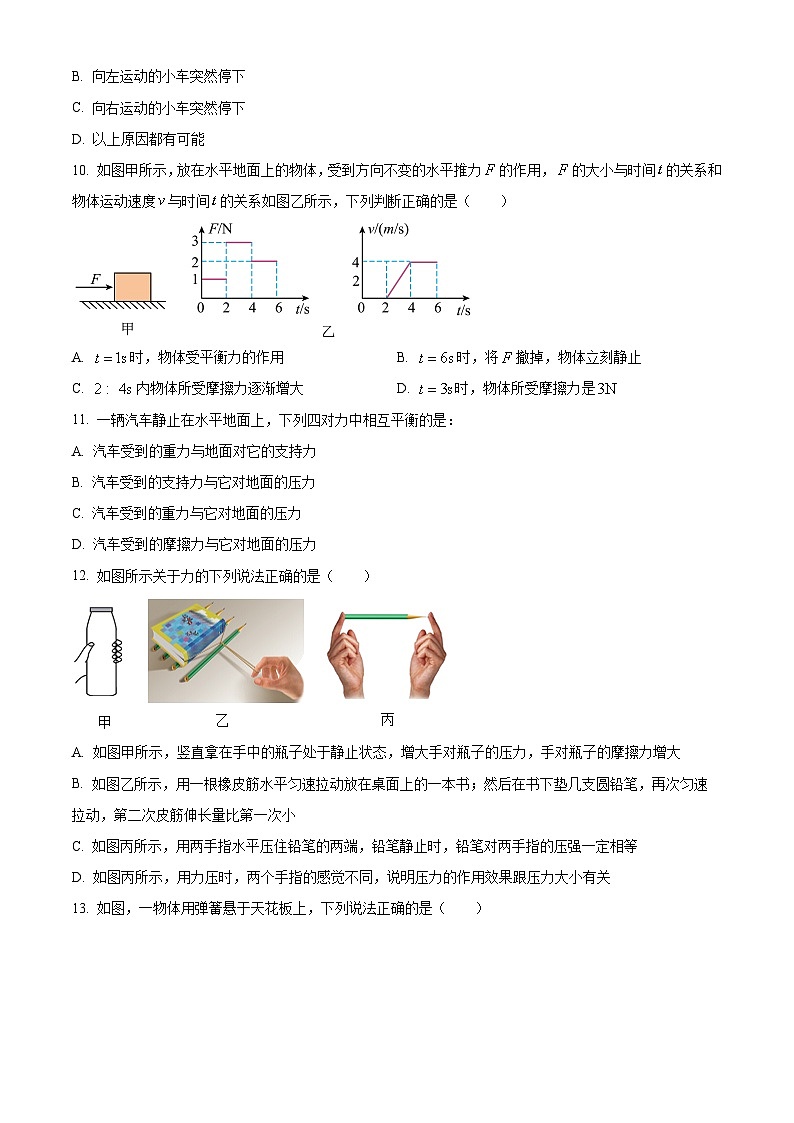 山东省禹城市李屯乡中学2023-2024学年度下学期第一次月考8年级物理试题 （原卷版+解析版）03