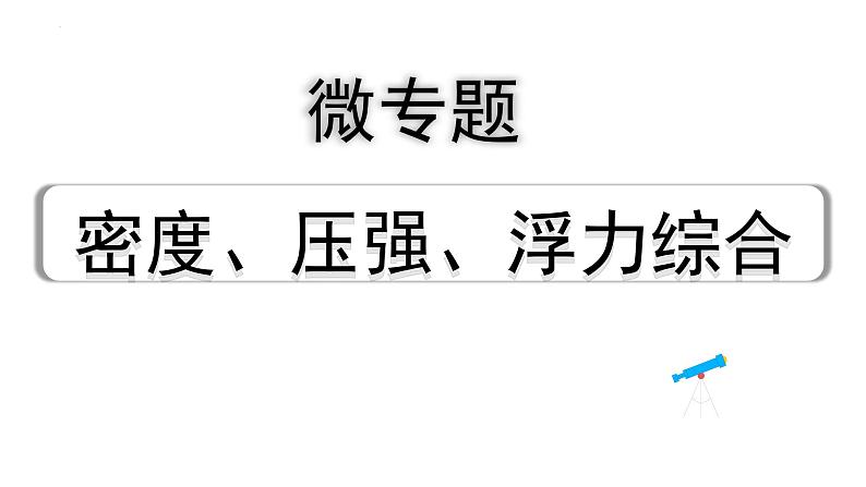 中考物理二轮重点专题研究（课件） 微专题 密度、压强、浮力综合01