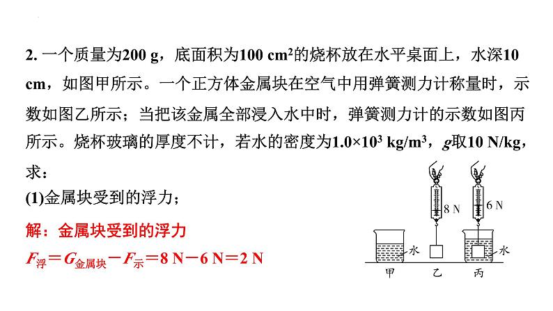 中考物理二轮重点专题研究 微专题 浮力相关计算（课件）06