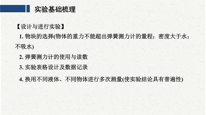 中考物理复习必考实验13：探究浮力的大小跟物体排开液体所受重力的关系课件第2页