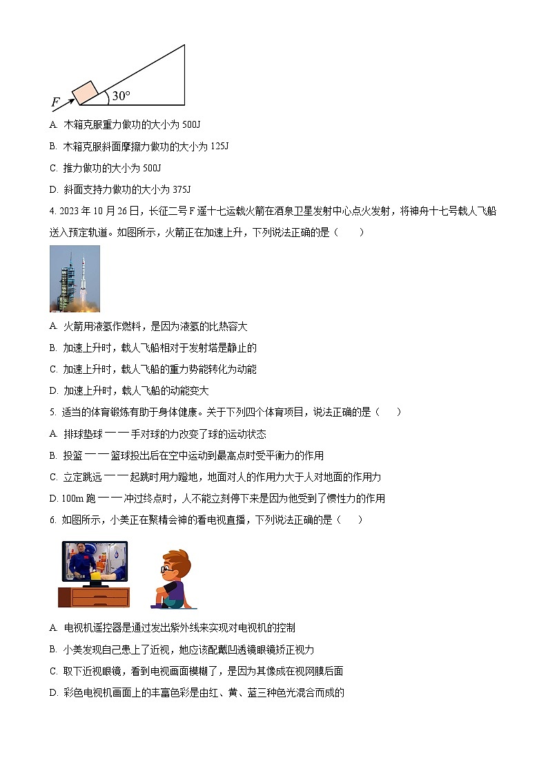 湖南省衡阳市常宁八中2023-2024学年九年级下学期月考物理试题（原卷版）第2页