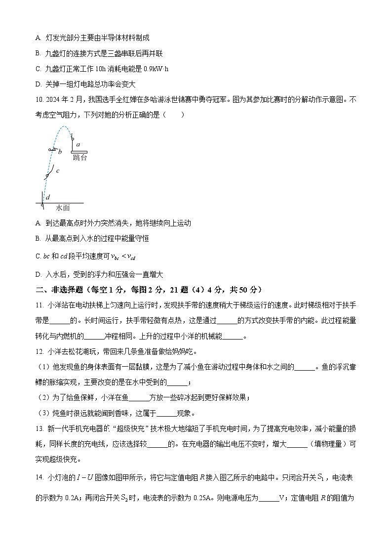 2024年吉林省长春市宽城区中考一模物理试题（原卷版+解析版）03