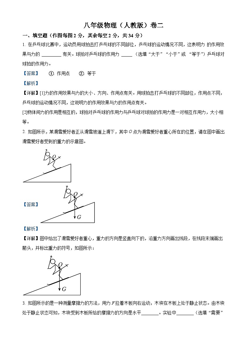 安徽省淮北市“五校联考”2023-2024学年八年级下学期4月期中物理试题（原卷版+解析版）01