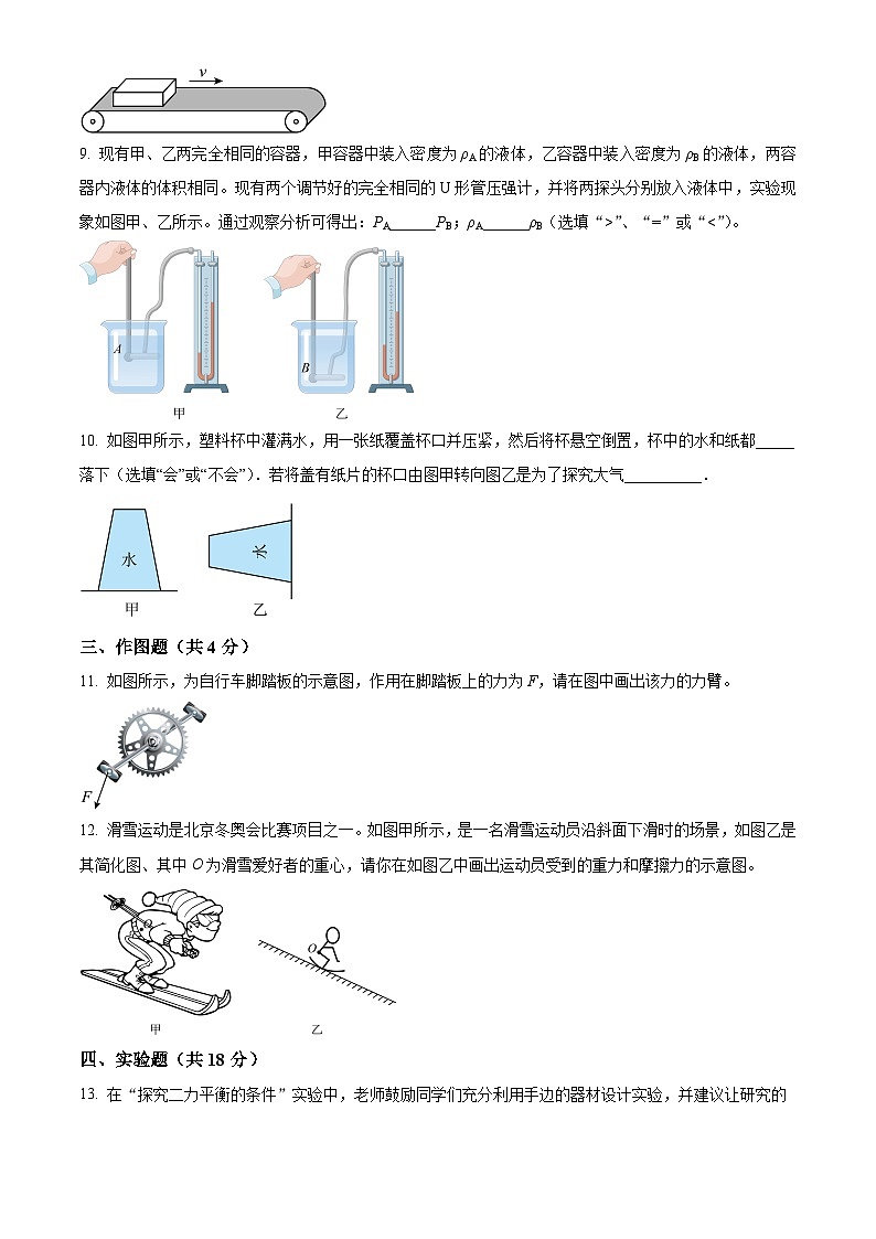 广东省深圳南山学府中学2023-2024学年八年级下学期期中模拟物理试题（原卷版+解析版）03