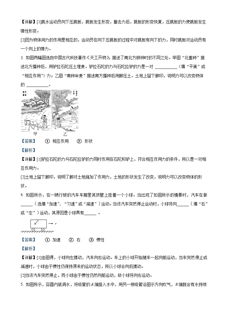 河南省洛阳市伊川县2023-2024学年八年级下学期4月期中物理试题（解析版）第2页