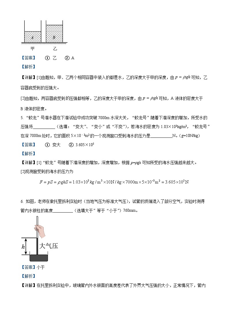 河南省濮阳油田实验学校2024年下学期八年级第二次月考物理试卷（解析版）第2页