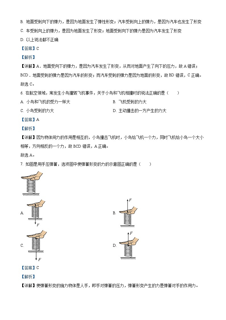 江苏省苏州中学园区校2023-2024学年八年级下学期3月月考物理试题（原卷版+解析版）03