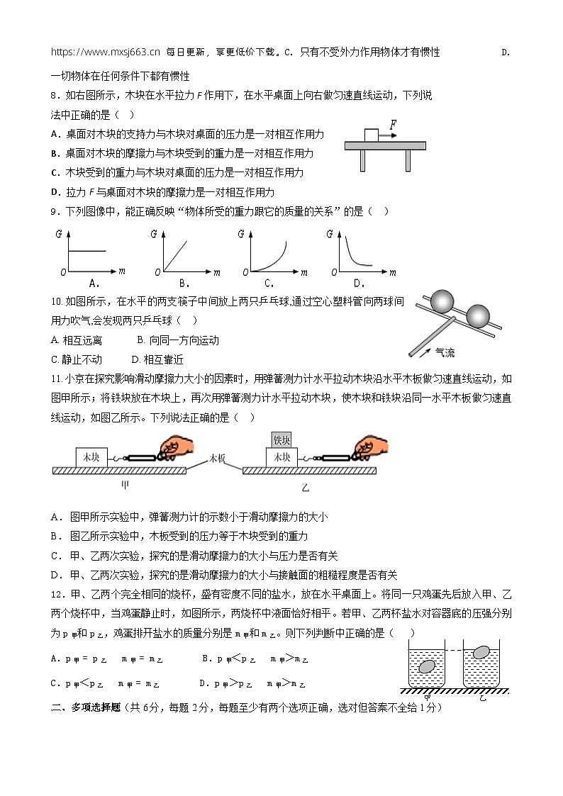 北京市第一七一中学2023-2024学年八年级下学期期中物理试卷02