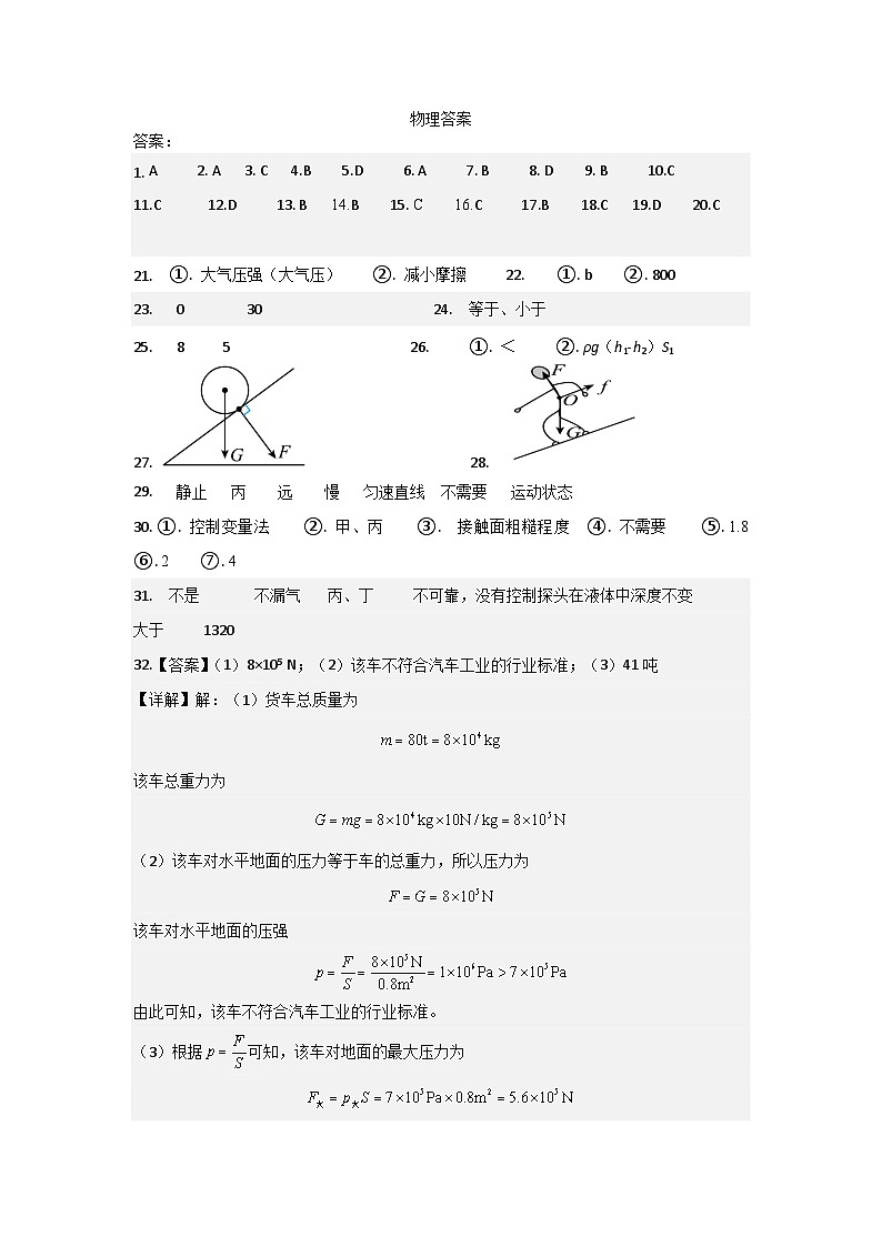 2022级八（下）物理半期答案第1页