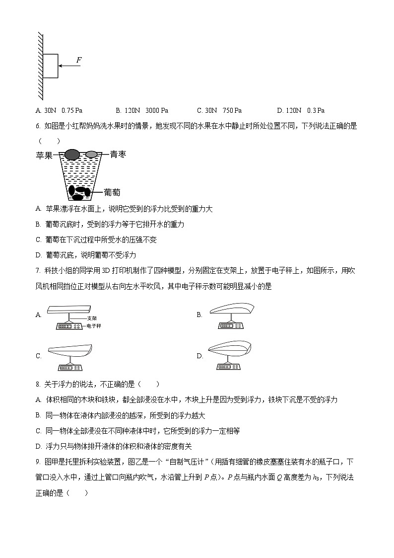 云南大学附属中学2023-2024学年八年级下学期期中考试物理试卷（原卷版+解析版）03