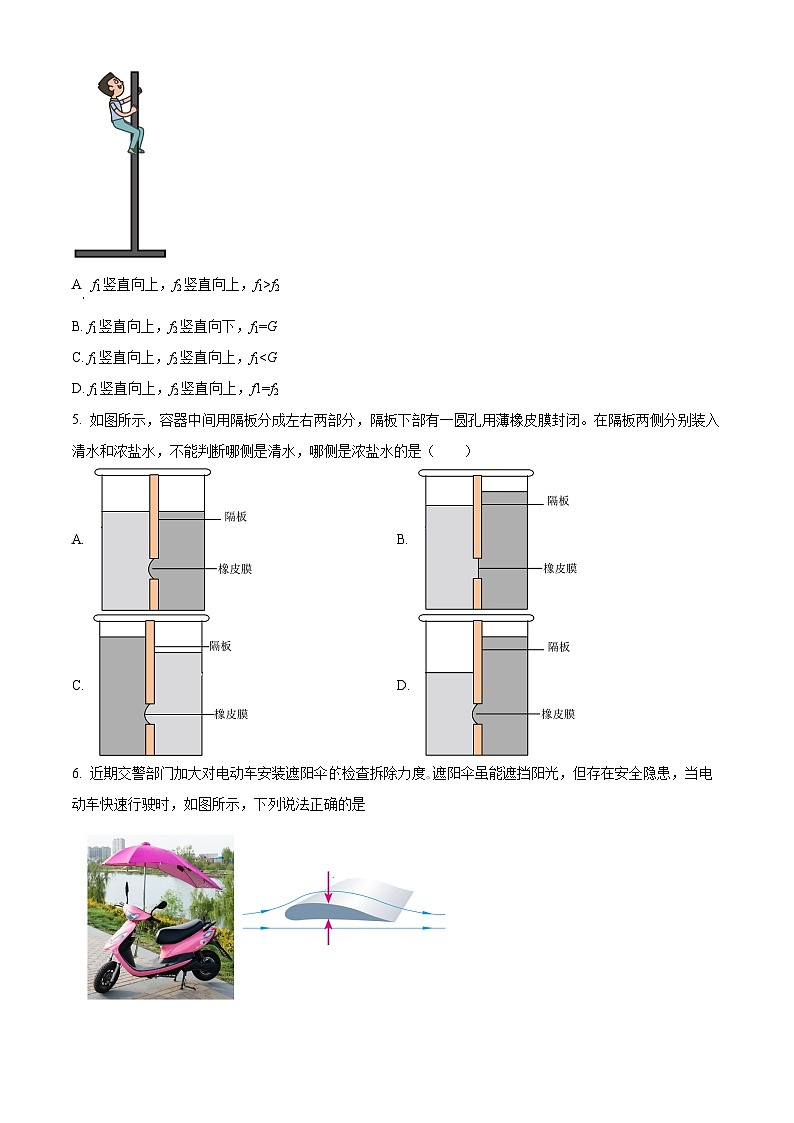 河南省长葛市2023-2024学年八年级下学期期中质量监测物理试卷（原卷版）第2页