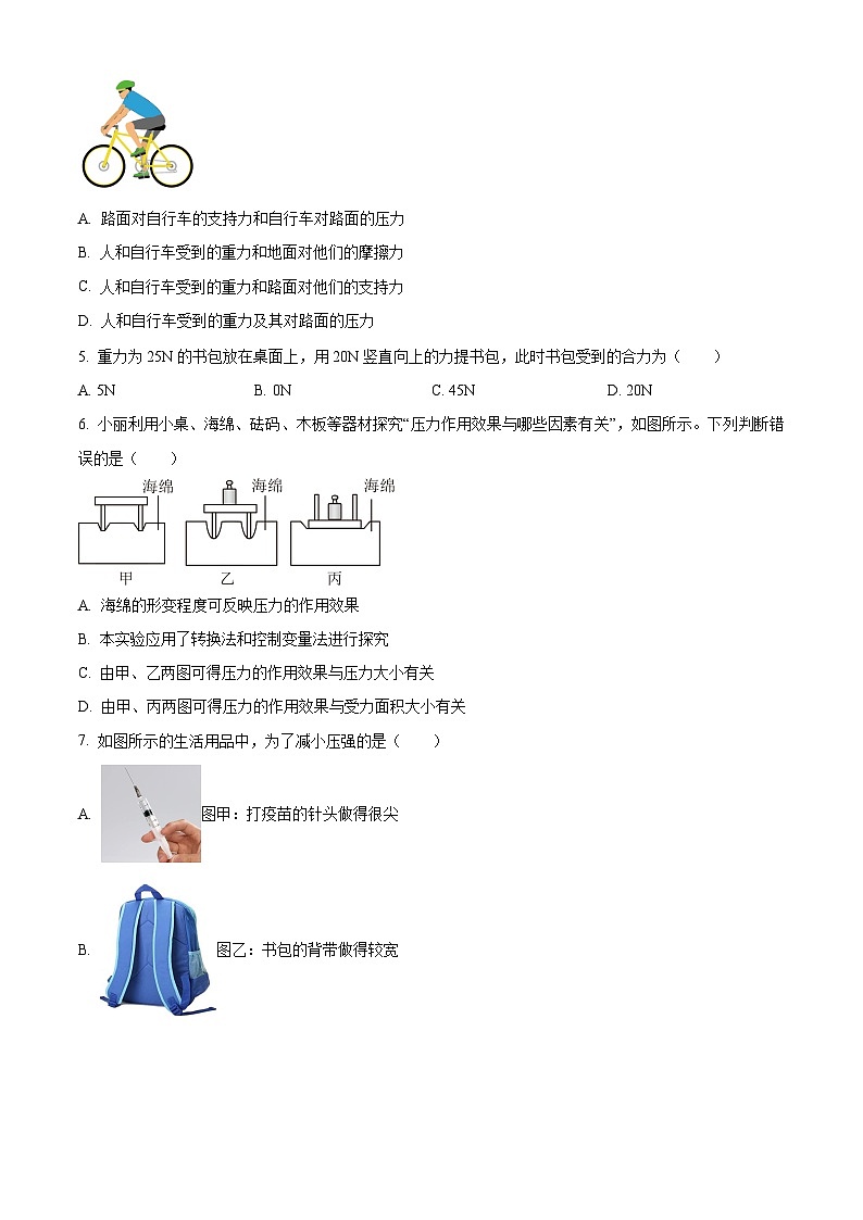 山东省临沂市罗庄区2023-2024学年八年级下学期期中考试物理试题（原卷版+解析版）02