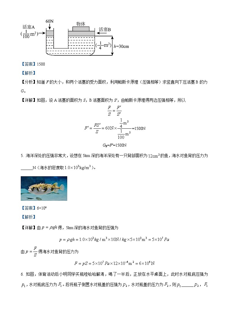 安徽省合肥寿春中学2023-2024学年八年级下学期期中考试物理试卷（原卷版+解析版）02