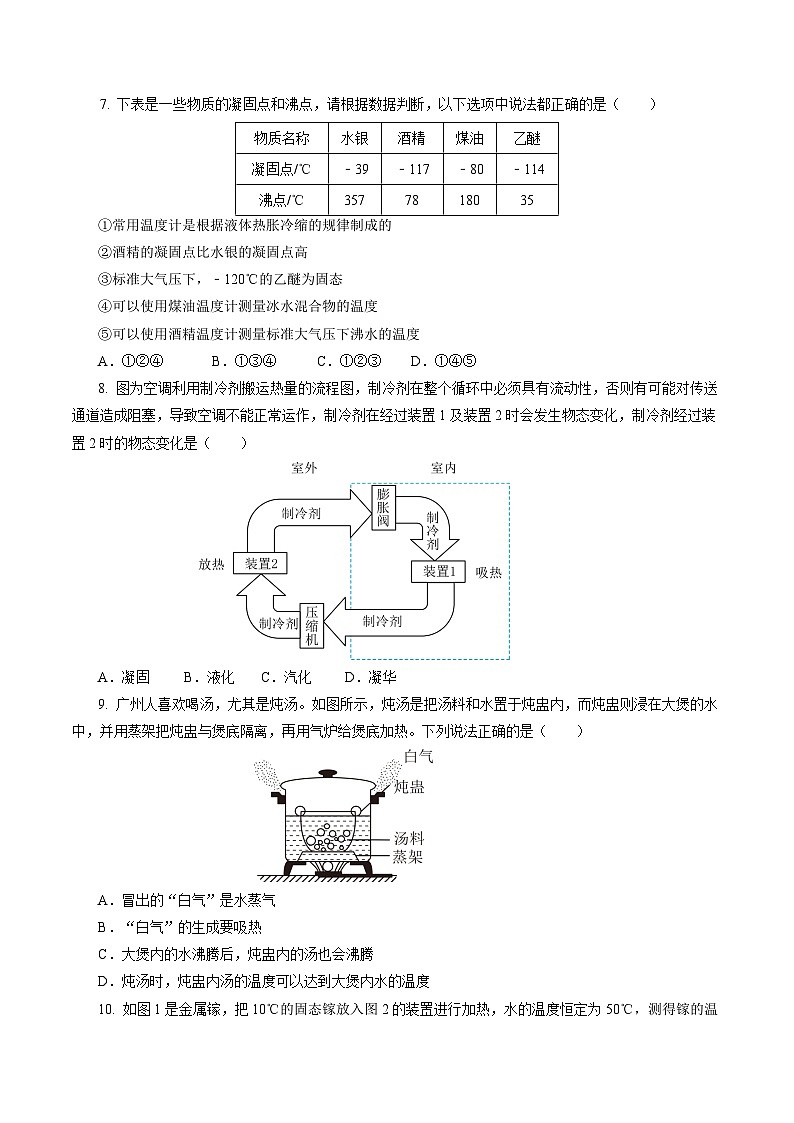 专题03 物态变化（测试）-2024年中考物理二轮复习讲练测（全国通用）【原卷版】第3页