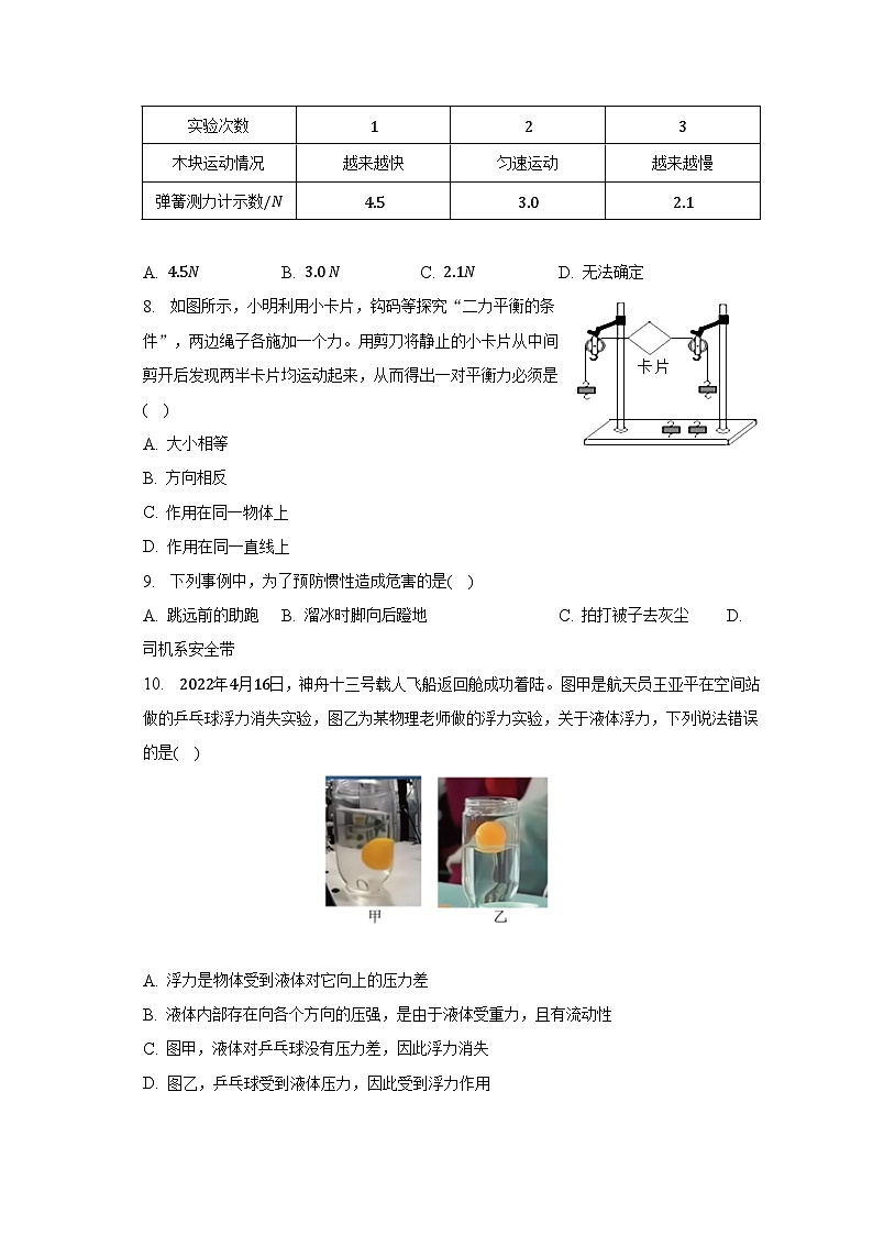 01，湖南省益阳市沅江市南大膳镇小波学校2023-2024学年八年级下学期4月期中物理试题第3页