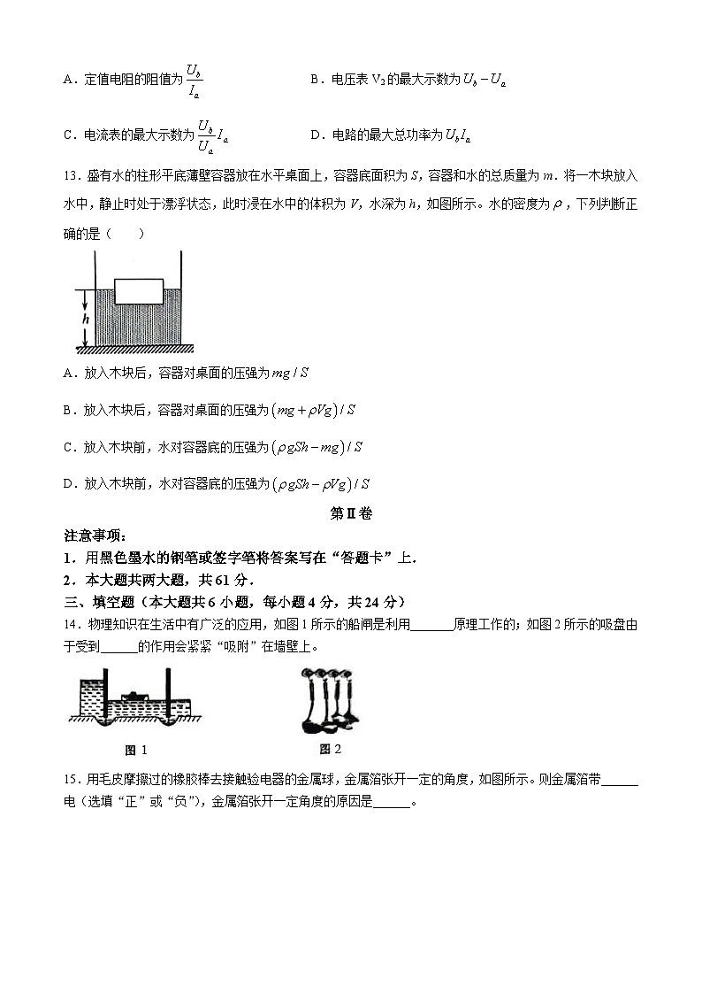 06，天津市滨海新区2023-2024学年中考一模物理试卷(无答案)03