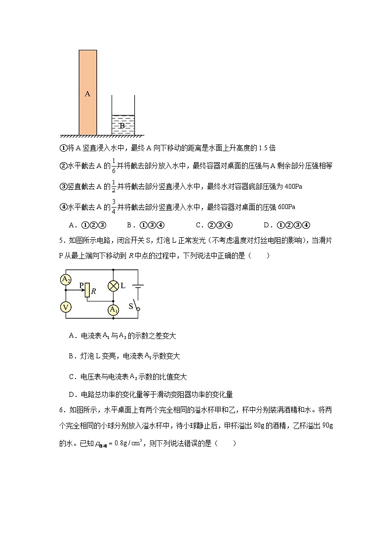 22，2024年江苏省南京市中考物理模拟试题02
