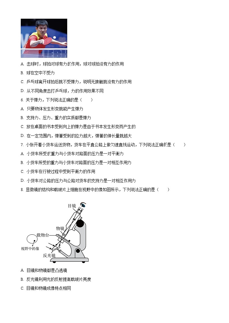 辽宁省锦州市太和区2023-2024学年八年级下学期期中阶段质量检测物理试题（原卷版+解析版）02