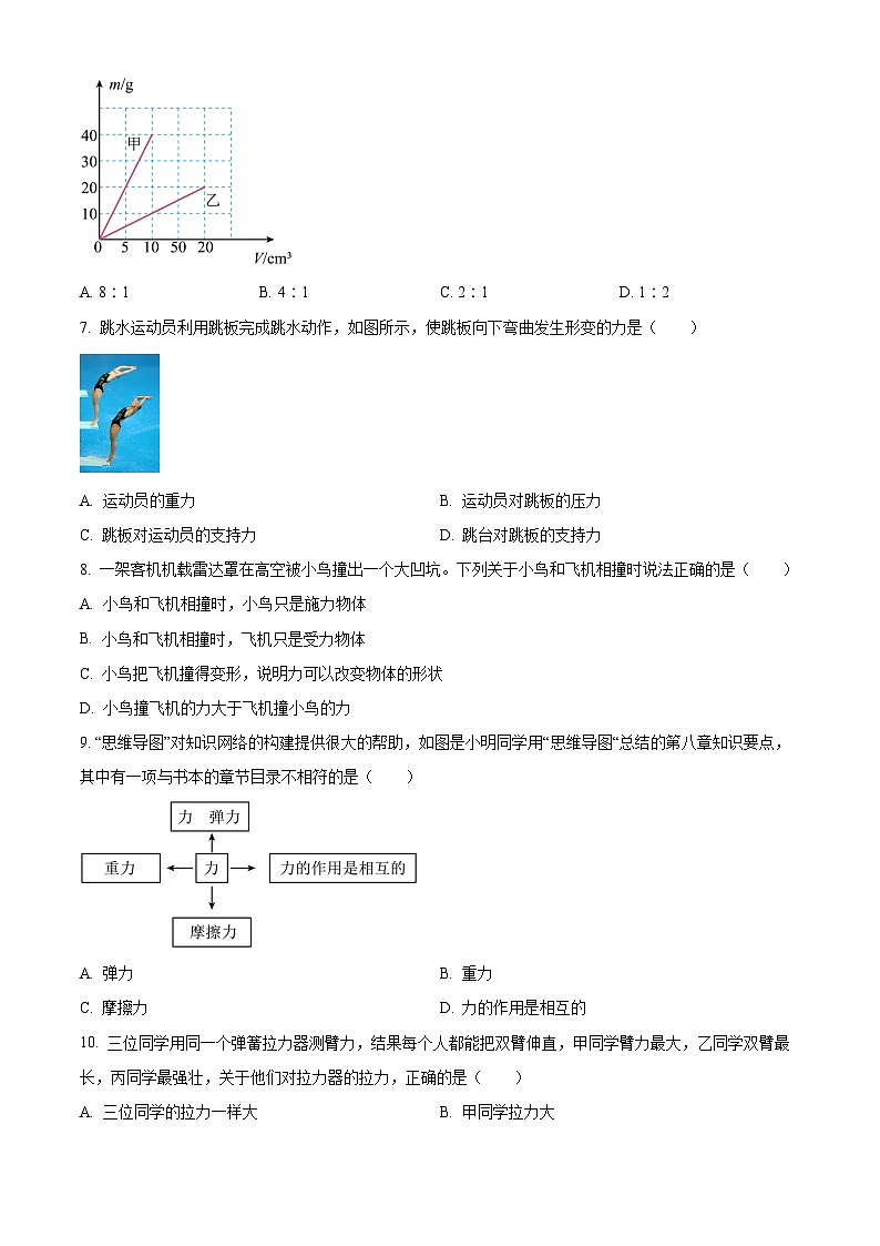 41，江苏省宿迁市 2023-2024学年八年级物理下学期期中模拟试题02