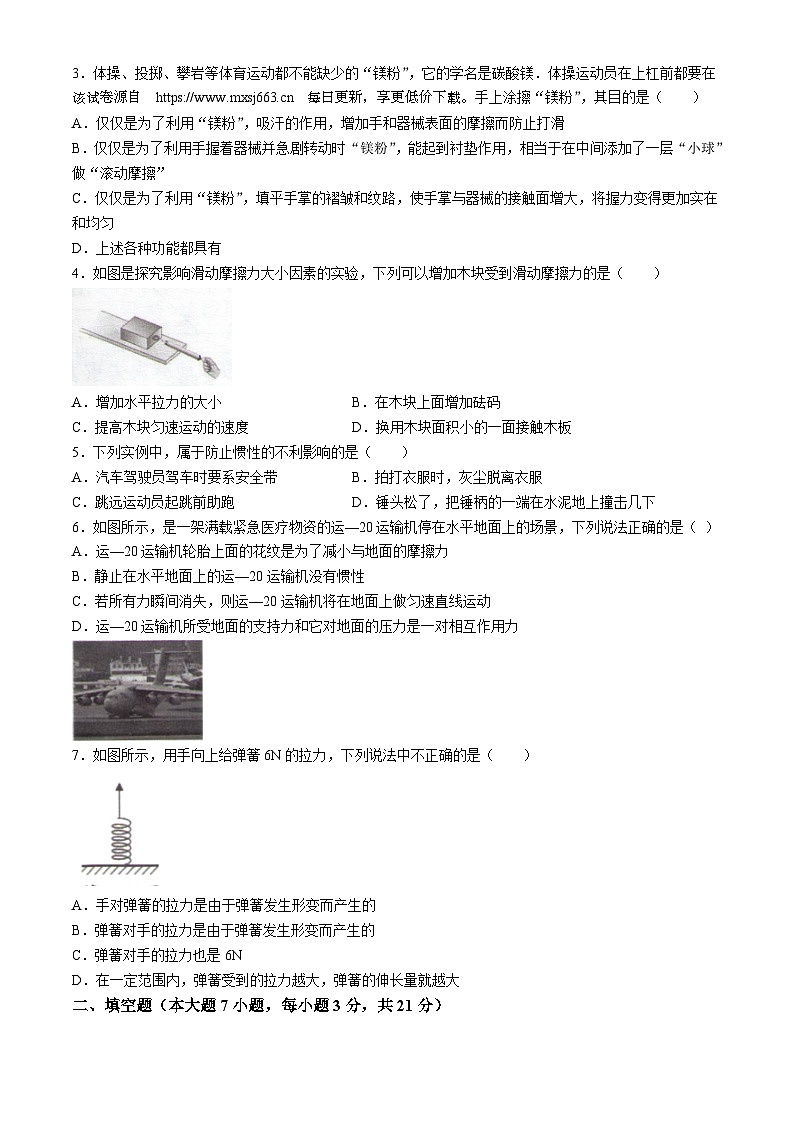 03，广东省湛江市徐闻县第四中学2023-2024学年八年级下学期4月月考物理试题第2页