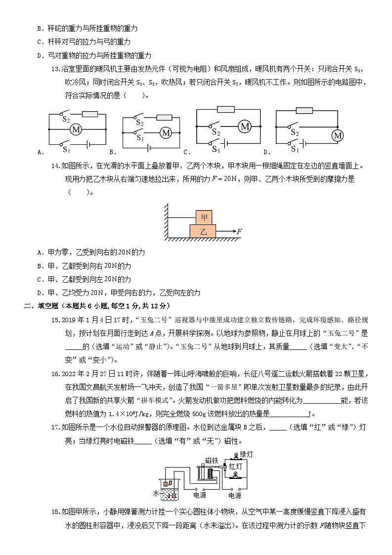 2024年福建中考物理冲刺押题预测卷0103