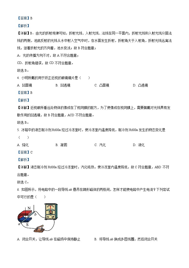 海南省琼海市嘉积中学2023-2024学年九年级下学期中考模拟四物理试题（解析版）第2页