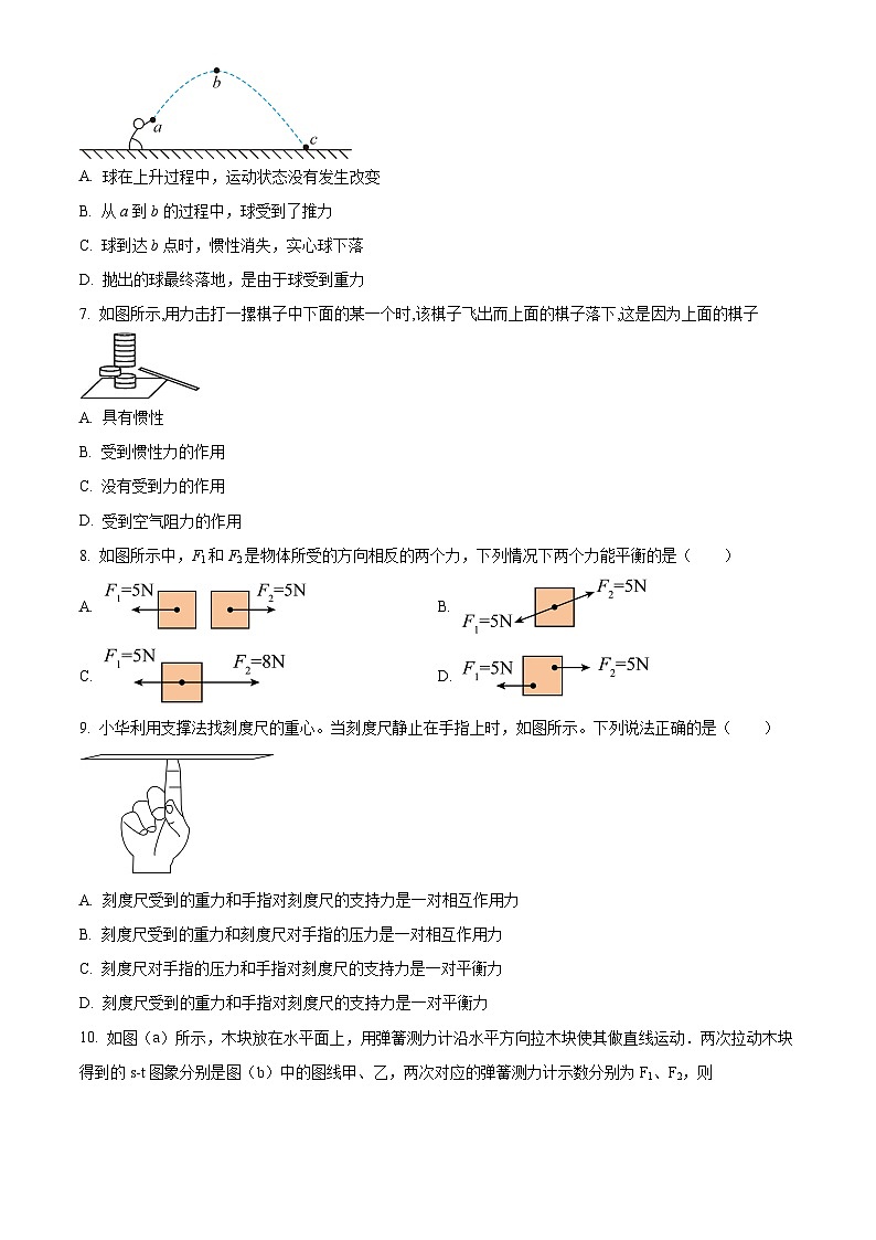 甘肃省武威市凉州区谢河九年制学校联片教研2023-2024学年八年级下学期4月期中物理试题（原卷版）第2页