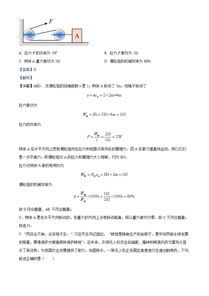 2024年河北省沧州市第十七中学中考一模理综物理试题（原卷版+解析版）03