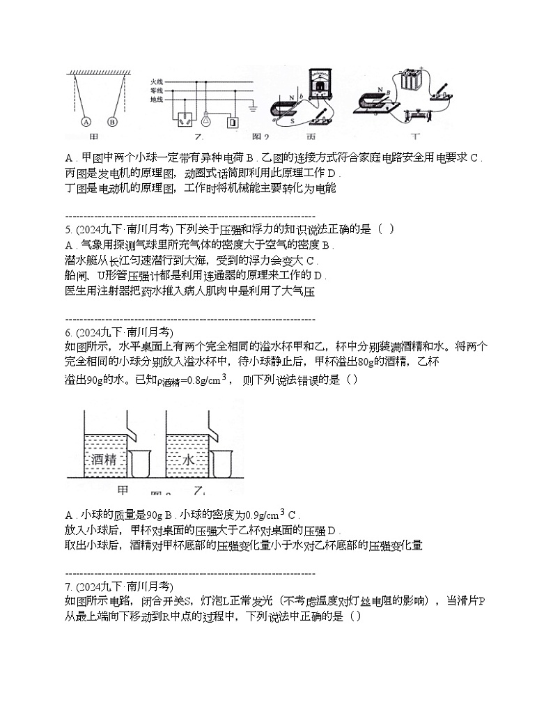 重庆市合川区合阳中学2024年中考物理一模试卷第2页