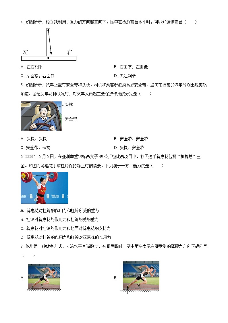 陕西省咸阳市泾阳县2023-2024学年八年级下学期期中阶段性质量检测物理试卷（原卷版+解析版）02