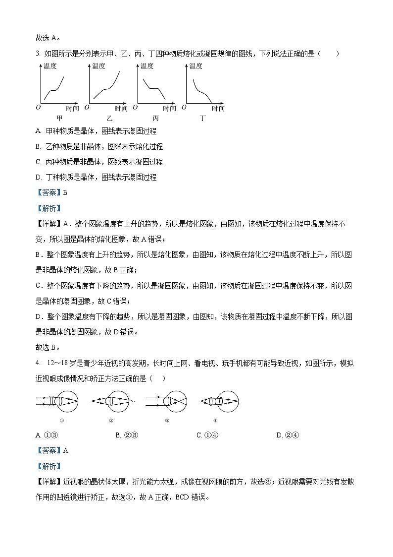 2024年甘肃省武威市凉州区凉州区谢河九年制学校联片教研中考二模物理试题（原卷版+解析版）02