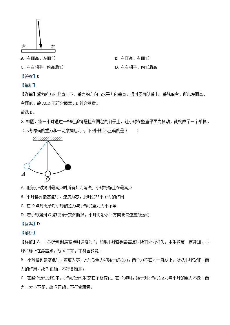 河北省石家庄市四十四中2023-2024学年八年级下学期期中物理测试题（原卷版+解析版）03