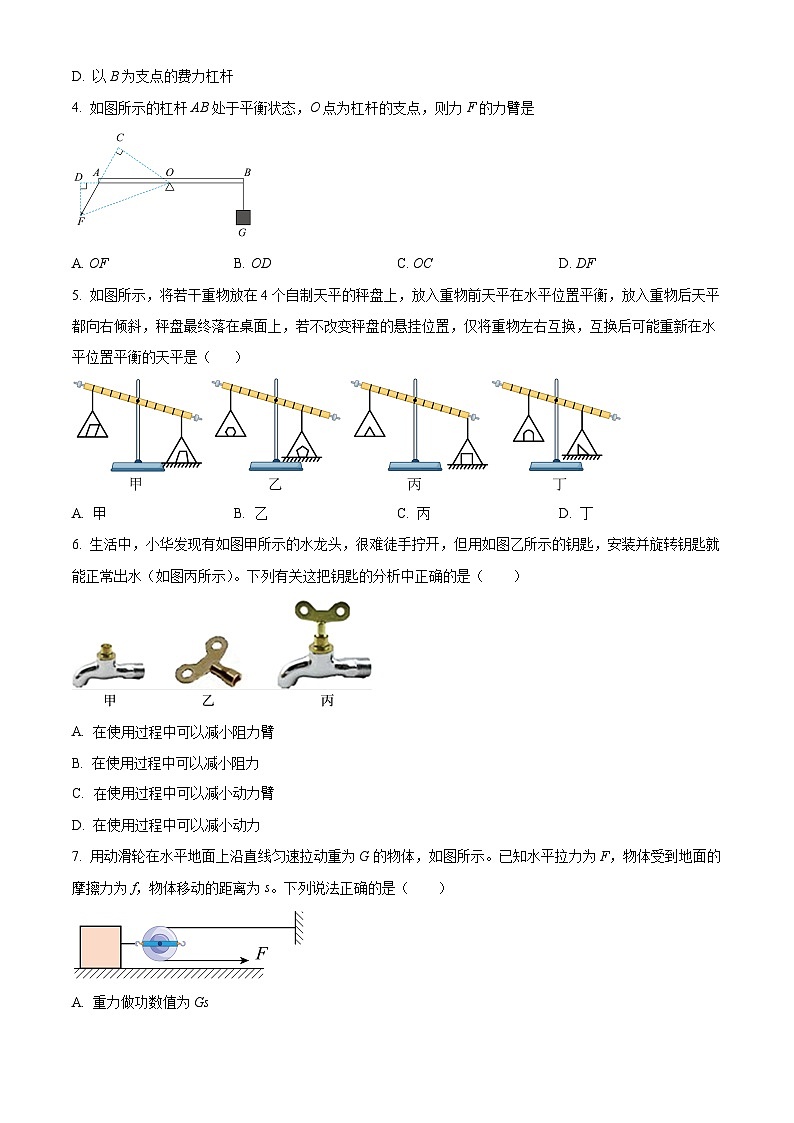 湖南省郴州市嘉禾县坦坪镇田心中学2023-2024学年九年级下学期4月期中物理试题（原卷版）第2页
