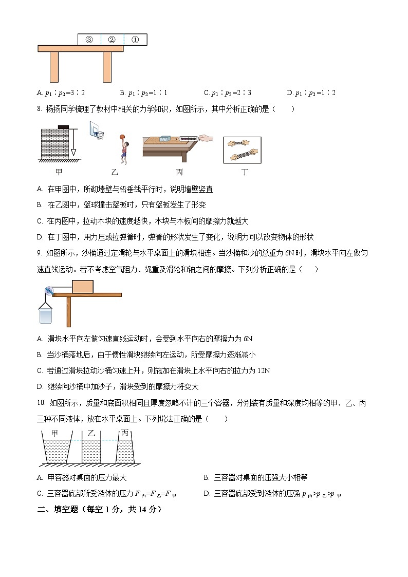 云南省保山市智源初级中学2023-2024学年八年级下学期4月期中物理试题（原卷版+解析版）03