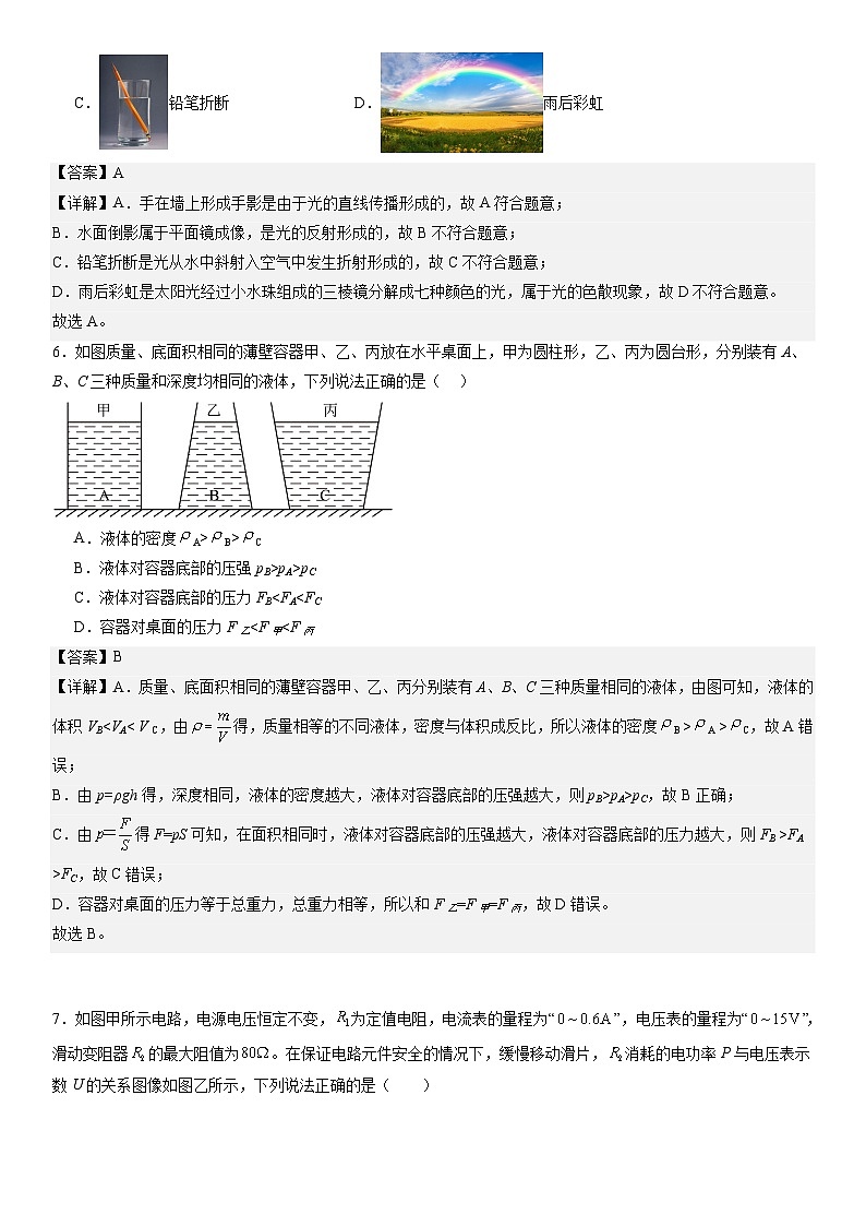 物理（广东省卷）-【试题猜想】2024年中考考前最后一卷03