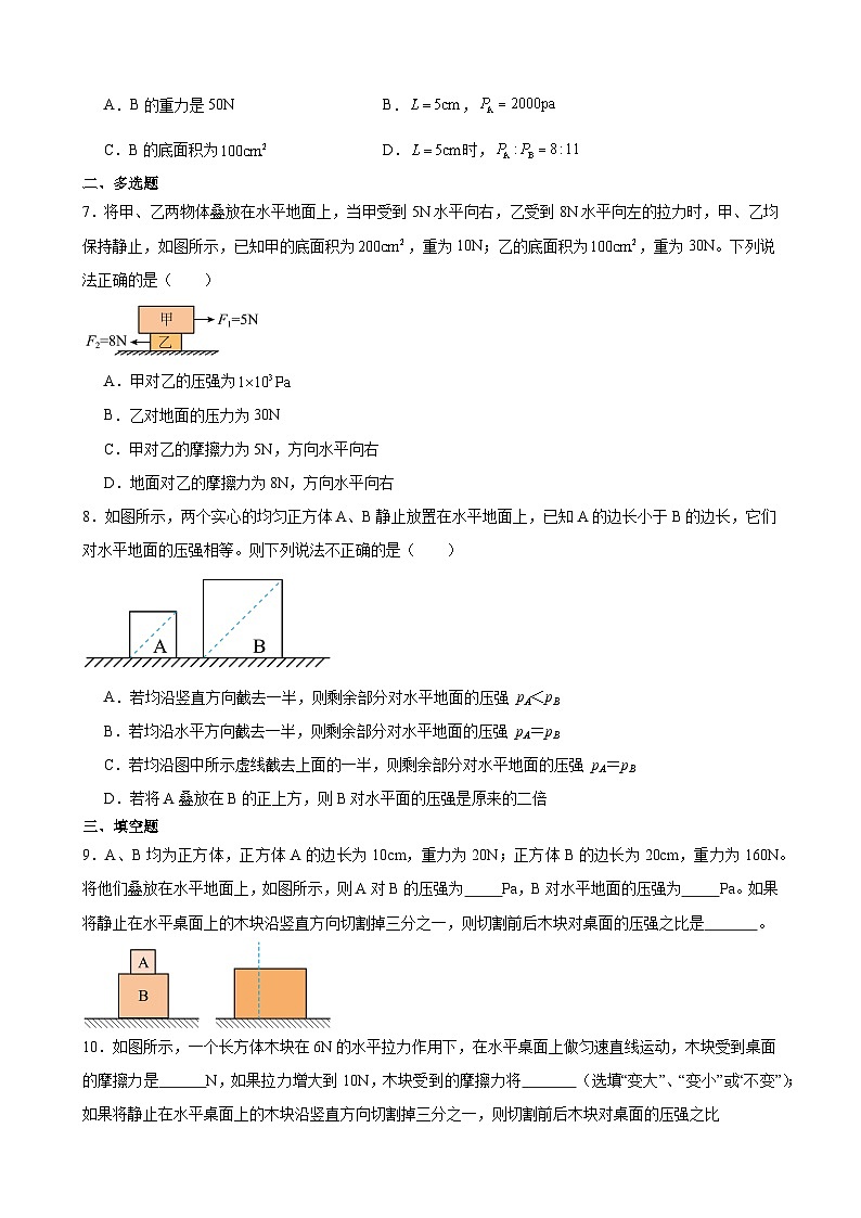 压轴培优专题05 切割和叠加物体的压强问题 -中考物理【高分突破专项】压轴题培优专题精练03