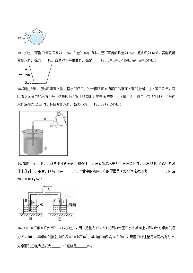 专题20 压强难题计算填空题（学生版） -2024年物理中考题型60专题（全国通用）第3页