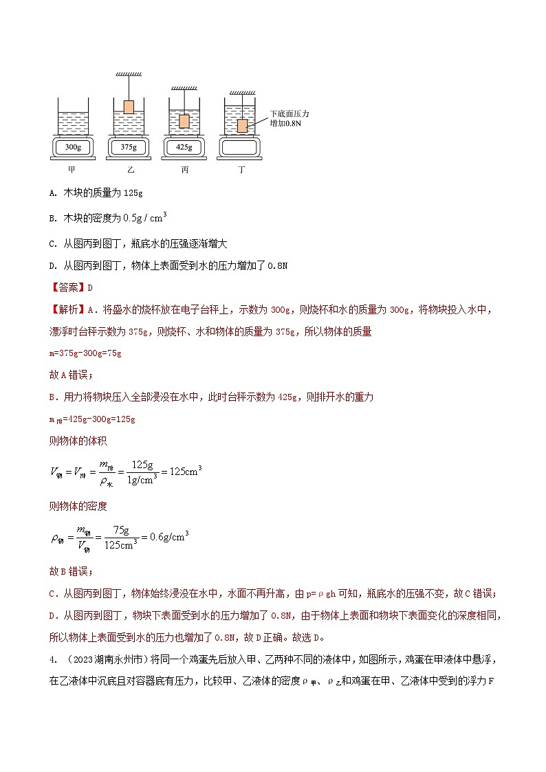 专题22 浮力难题计算选择题（教师版） -2024年物理中考题型60专题（全国通用）第3页