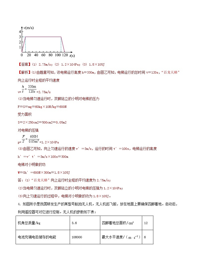 专题30 机械功与功率综合难题应用题（教师版） -2024年物理中考题型60专题（全国通用）第3页