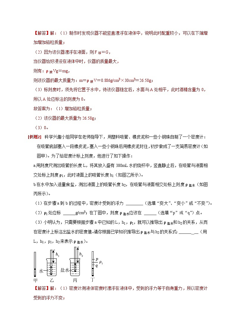 专题13 物理仪器原理探究——2024浙江中考科学（省统考）分类专练02