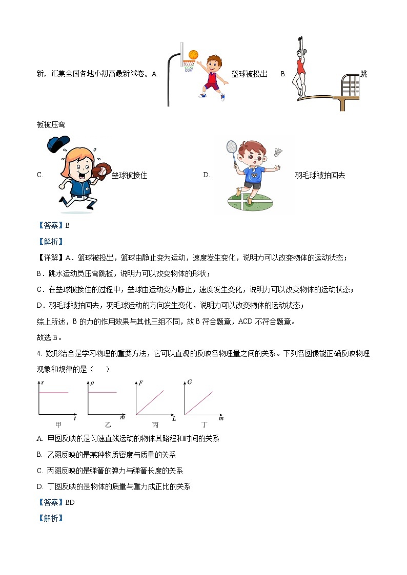 山东省德州市乐陵市花园镇花园中学2023-2024学年八年级下学期物理4月月考试题第3页