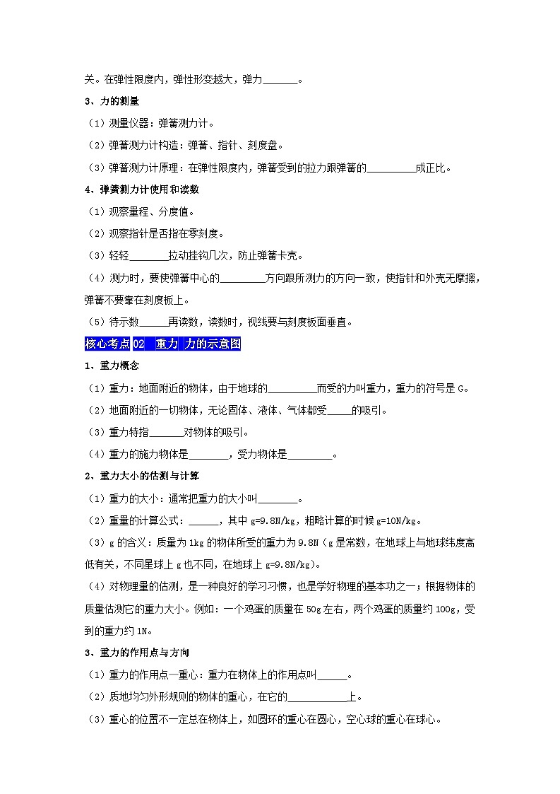 第8章  力【速记清单】（原卷版）第2页