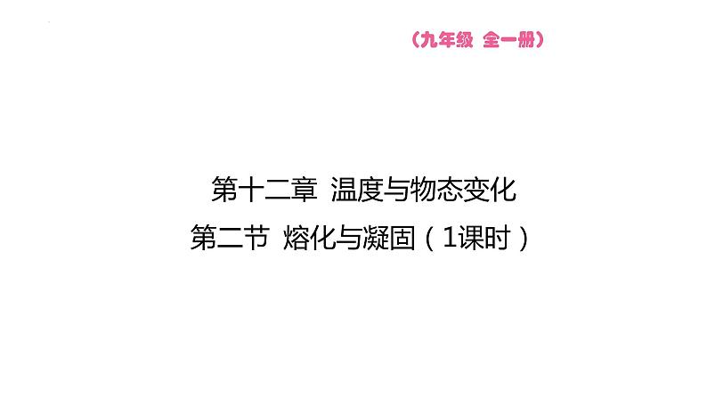 12.2 熔化与凝固  课件 2023-2024学年物理（沪科版）九年级全一册第1页