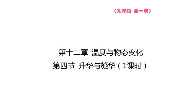 12.4 升华与凝华  课件 2023-2024学年物理（沪科版）九年级全一册01