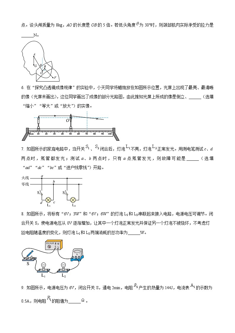 2024年安徽省宿州市第一初级中学九年级中考第三次物理模拟考试（原卷版）第2页
